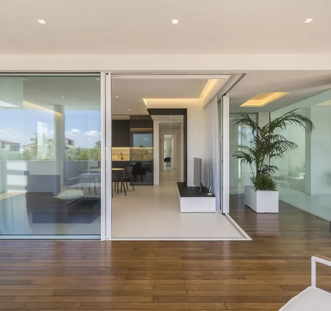 SlimPatio 68 sliding windows in modern home